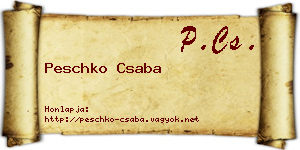 Peschko Csaba névjegykártya